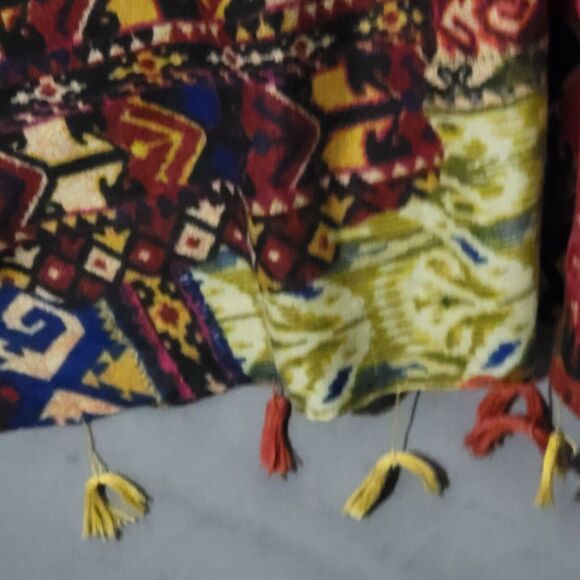 Woven Heart Patchwork Print Kimono Shawl Coverup Kaftan Robe Dress Colorful OS - Picture 15 of 16